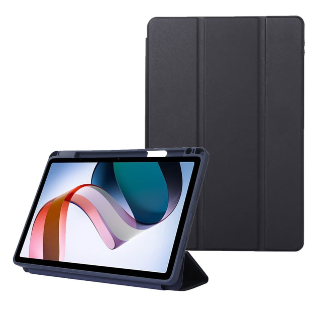 Solid Color 3-folding Leather Tablet Case, For Samsung Galaxy Tab A7 Lite, For Lenovo Tab M10 Plus 10.6 3rd Gen 2022, For Xiaomi Redmi Pad 10.61, For Samsung Galaxy Tab S6 Lite/Tab S6 Lite 2022