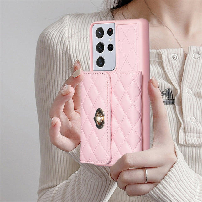 Horizontal Wallet Rhombic Leather Phone Case, For Samsung Galaxy S21 Ultra 5G, For Samsung Galaxy A14 4G / 5G