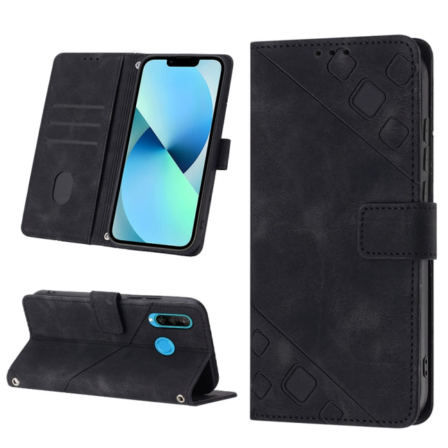 Skin-feel Embossed Leather Phone Case, For Huawei P30 lite, For Huawei P30 Pro, For Huawei P40 lite/nova 6 SE / nova 7i, For Huawei Y7 2019 / Enjoy 9