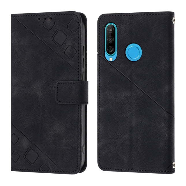 Skin-feel Embossed Leather Phone Case, For Huawei P30 lite, For Huawei P30 Pro, For Huawei P40 lite/nova 6 SE / nova 7i, For Huawei Y7 2019 / Enjoy 9
