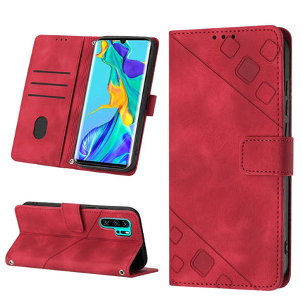 Skin-feel Embossed Leather Phone Case, For Huawei P30 lite, For Huawei P30 Pro, For Huawei P40 lite/nova 6 SE / nova 7i, For Huawei Y7 2019 / Enjoy 9