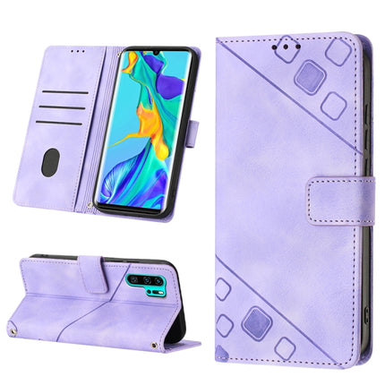 Skin-feel Embossed Leather Phone Case, For Huawei P30 lite, For Huawei P30 Pro, For Huawei P40 lite/nova 6 SE / nova 7i, For Huawei Y7 2019 / Enjoy 9