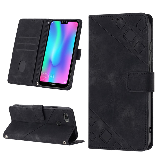 Skin-feel Embossed Leather Phone Case, For Huawei Enjoy 7S/Honor 9 Lite/Honor 9i, For Huawei Enjoy 50 / nova Y70 Plus Global