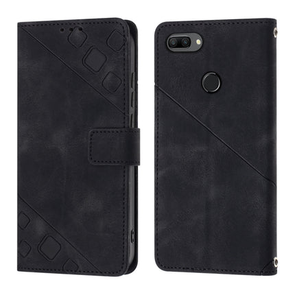 Skin-feel Embossed Leather Phone Case, For Huawei Enjoy 7S/Honor 9 Lite/Honor 9i, For Huawei Enjoy 50 / nova Y70 Plus Global