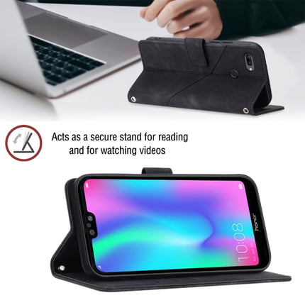 Skin-feel Embossed Leather Phone Case, For Huawei Enjoy 7S/Honor 9 Lite/Honor 9i, For Huawei Enjoy 50 / nova Y70 Plus Global