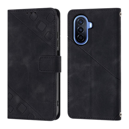 Skin-feel Embossed Leather Phone Case, For Huawei Enjoy 50 / nova Y70 Plus Global