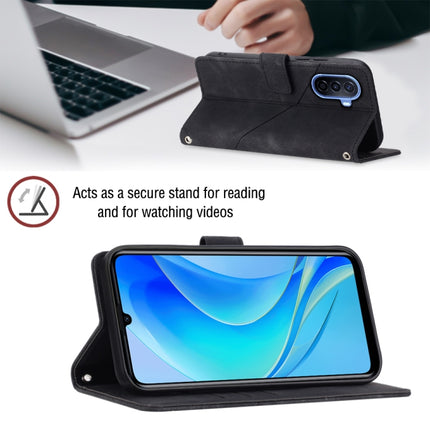 Skin-feel Embossed Leather Phone Case, For Huawei Enjoy 50 / nova Y70 Plus Global