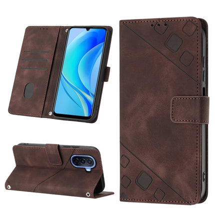Skin-feel Embossed Leather Phone Case, For Huawei Enjoy 50 / nova Y70 Plus Global