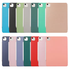 Horizontal Flip Ultra-thin Double-sided Clip Without Magnetic PU Leather Case With Three-folding Holder & Sleep / Wake-up Function, For iPad Pro 11 inch (2020) / Pro 11 2018 / Air 2020 10.9