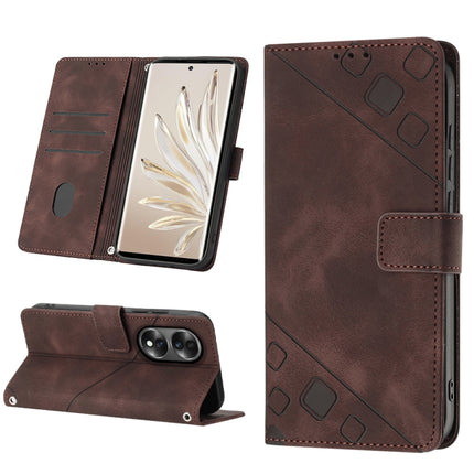 Skin-feel Embossed Leather Phone Case, For Honor 10 Lite / Huawei P smart 2019, For Honor 10X Lite, For Honor 70, For Honor Magic4 Lite/X30/X9 4G/5G/X40 GT