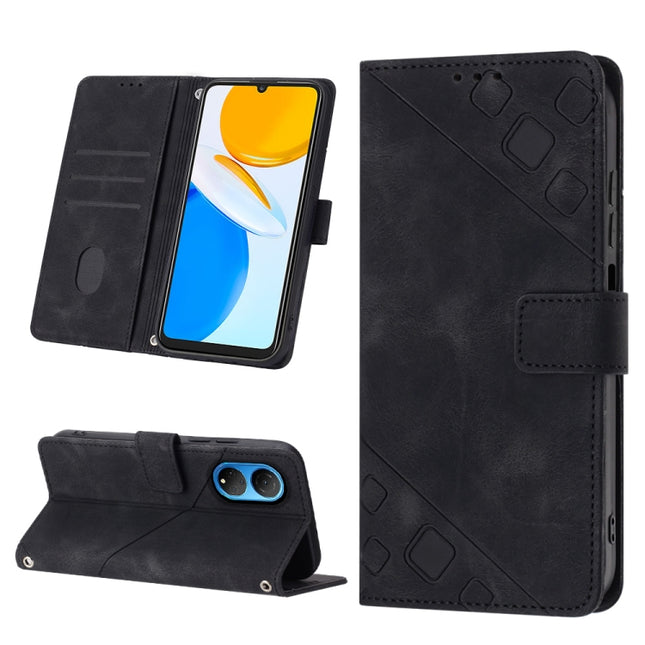 Skin-feel Embossed Leather Phone Case, For Honor X7 4G/Play 30 Plus, For Honor X7a 4G Global, For Honor X8 4G, For Honor X8a 4G Global