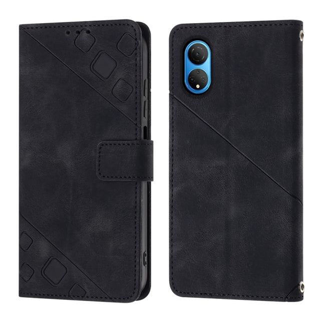 Skin-feel Embossed Leather Phone Case, For Honor X7 4G/Play 30 Plus, For Honor X7a 4G Global, For Honor X8 4G, For Honor X8a 4G Global