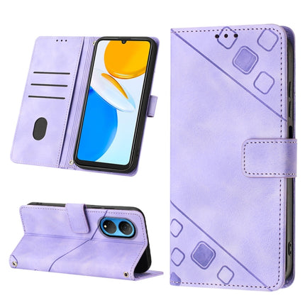 Skin-feel Embossed Leather Phone Case, For Honor X7 4G/Play 30 Plus, For Honor X7a 4G Global, For Honor X8 4G, For Honor X8a 4G Global