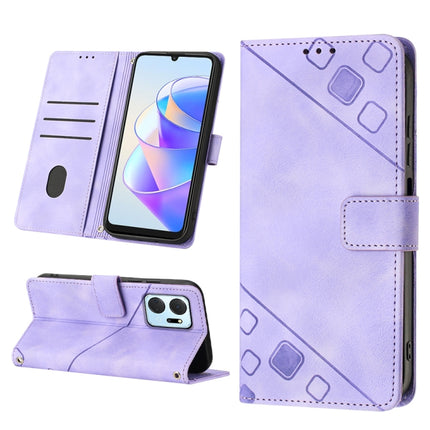Skin-feel Embossed Leather Phone Case, For Honor X7 4G/Play 30 Plus, For Honor X7a 4G Global, For Honor X8 4G, For Honor X8a 4G Global