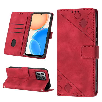 Skin-feel Embossed Leather Phone Case, For Honor X7 4G/Play 30 Plus, For Honor X7a 4G Global, For Honor X8 4G, For Honor X8a 4G Global