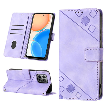 Skin-feel Embossed Leather Phone Case, For Honor X7 4G/Play 30 Plus, For Honor X7a 4G Global, For Honor X8 4G, For Honor X8a 4G Global
