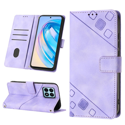 Skin-feel Embossed Leather Phone Case, For Honor X7 4G/Play 30 Plus, For Honor X7a 4G Global, For Honor X8 4G, For Honor X8a 4G Global
