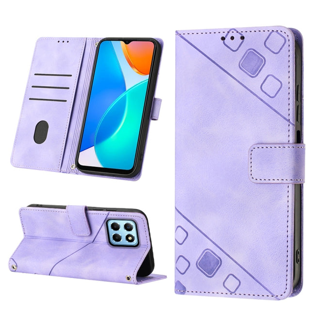 Skin-feel Embossed Leather Phone Case, For Honor X9a 5G/Magic5 Lite, For Honor 8A/Y6 2019/Y6 Pro 2019, For Honor 9X Global/Huawei P Smart Z/Y9 Prime 2019/Enjoy 10 Plus, For Honor X6 / X8 5G