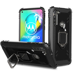 Carbon Fiber Protective Case with 360 Degree Rotating Ring Holder, For OnePlus 8 Pro, For OnePlus 8, For iPhone SE 2022 / SE 2020 / 8 / 7, For Motorola Moto G8 Power, For OPPO Realme X2 Pro / Reno Ace, For Huawei Honor 20 / 20S / Nova 5T