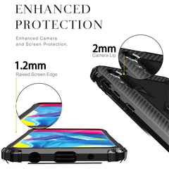 Carbon Fiber Protective Case with 360 Degree Rotating Ring Holder, For Samsung Galaxy A10 / M10, For Xiaomi Mi 10 / 10 Pro