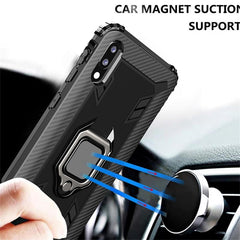 Carbon Fiber Protective Case with 360 Degree Rotating Ring Holder, For Samsung Galaxy A10 / M10, For Xiaomi Mi 10 / 10 Pro
