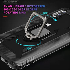 Carbon Fiber Protective Case with 360 Degree Rotating Ring Holder, For Samsung Galaxy A10 / M10, For Xiaomi Mi 10 / 10 Pro
