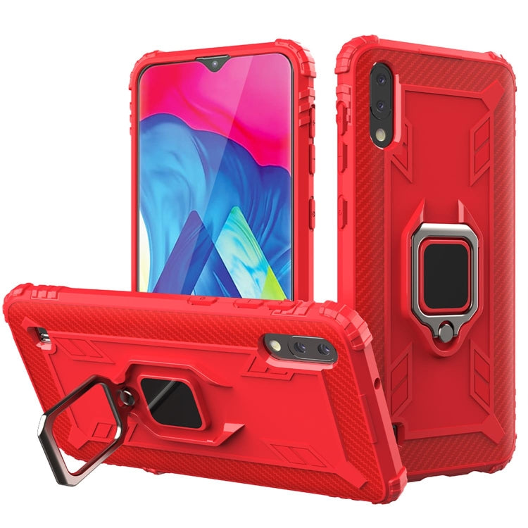 Carbon Fiber Protective Case with 360 Degree Rotating Ring Holder, For Samsung Galaxy A10 / M10, For Xiaomi Mi 10 / 10 Pro