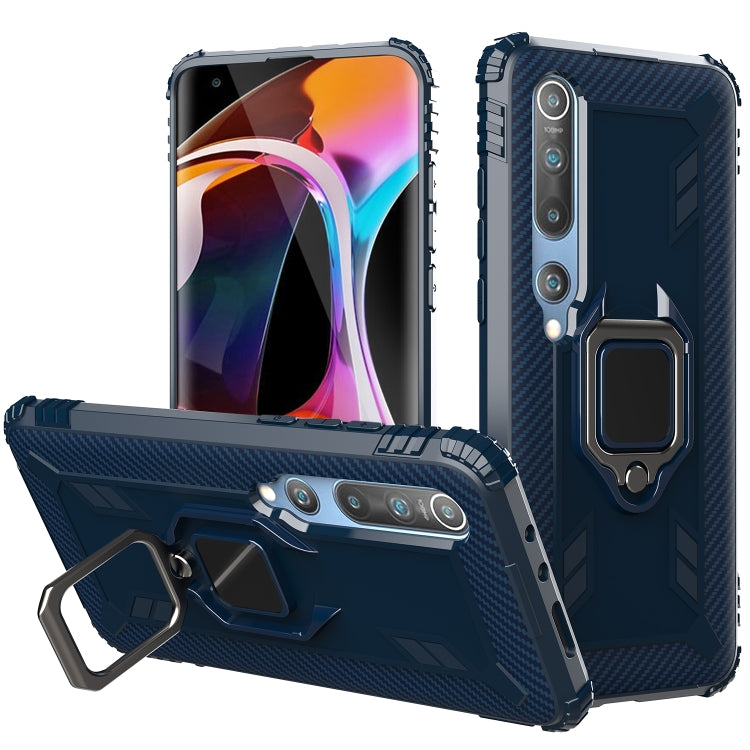Carbon Fiber Protective Case with 360 Degree Rotating Ring Holder, For Samsung Galaxy A10 / M10, For Xiaomi Mi 10 / 10 Pro