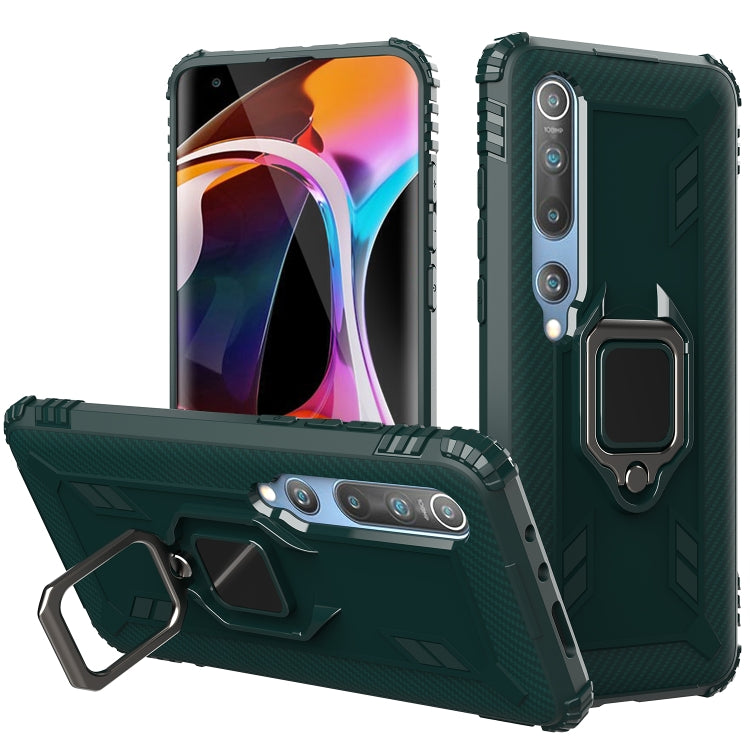 Carbon Fiber Protective Case with 360 Degree Rotating Ring Holder, For Samsung Galaxy A10 / M10, For Xiaomi Mi 10 / 10 Pro
