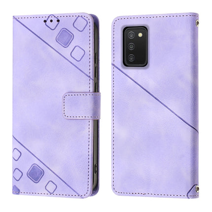 Skin-feel Embossed Leather Phone Case, For Samsung Galaxy A02s 164mm, For Samsung Galaxy A02s 166mm, For Samsung Galaxy A03 166mm EU Version, For Samsung Galaxy A03 164mm Global