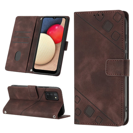 Skin-feel Embossed Leather Phone Case, For Samsung Galaxy A02s 164mm, For Samsung Galaxy A02s 166mm, For Samsung Galaxy A03 166mm EU Version, For Samsung Galaxy A03 164mm Global