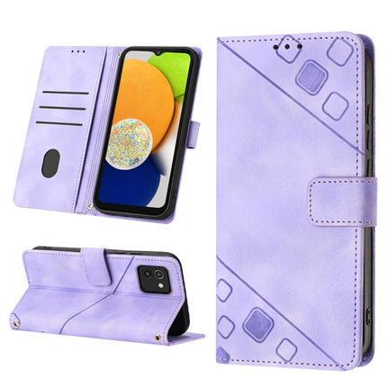 Skin-feel Embossed Leather Phone Case, For Samsung Galaxy A02s 164mm, For Samsung Galaxy A02s 166mm, For Samsung Galaxy A03 166mm EU Version, For Samsung Galaxy A03 164mm Global