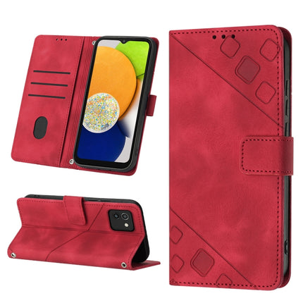 Skin-feel Embossed Leather Phone Case, For Samsung Galaxy A02s 164mm, For Samsung Galaxy A02s 166mm, For Samsung Galaxy A03 166mm EU Version, For Samsung Galaxy A03 164mm Global