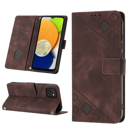 Skin-feel Embossed Leather Phone Case, For Samsung Galaxy A02s 164mm, For Samsung Galaxy A02s 166mm, For Samsung Galaxy A03 166mm EU Version, For Samsung Galaxy A03 164mm Global