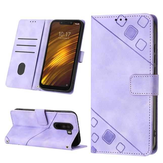 Skin-feel Embossed Leather Phone Case, For Xiaomi Pocophone F1, For Xiaomi Redmi Note 12 Pro 5G Global / Redmi Note 12 Pro 5G China