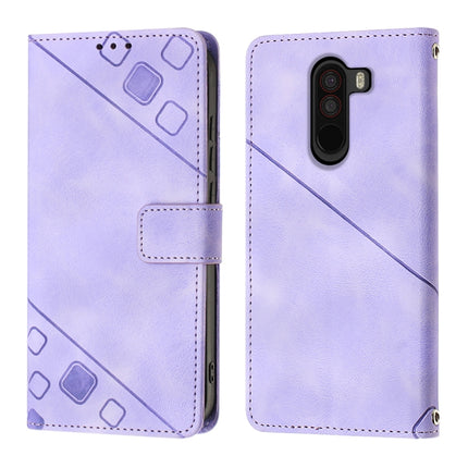 Skin-feel Embossed Leather Phone Case, For Xiaomi Pocophone F1, For Xiaomi Redmi Note 12 Pro 5G Global / Redmi Note 12 Pro 5G China