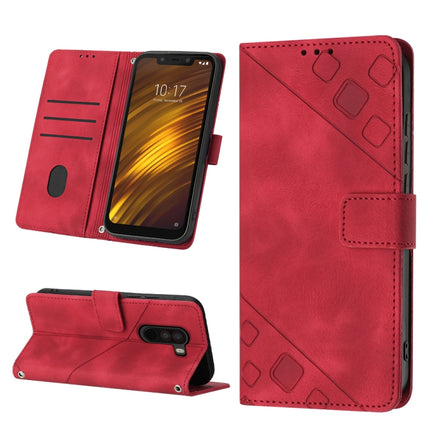 Skin-feel Embossed Leather Phone Case, For Xiaomi Pocophone F1, For Xiaomi Redmi Note 12 Pro 5G Global / Redmi Note 12 Pro 5G China