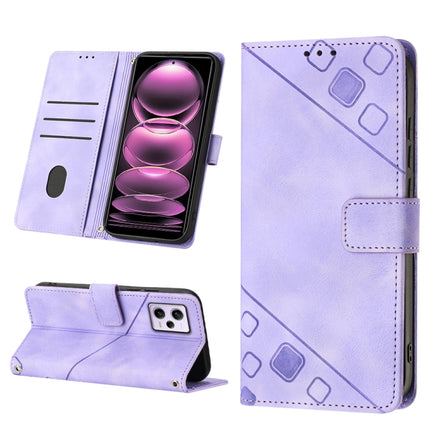 Skin-feel Embossed Leather Phone Case, For Xiaomi Pocophone F1, For Xiaomi Redmi Note 12 Pro 5G Global / Redmi Note 12 Pro 5G China