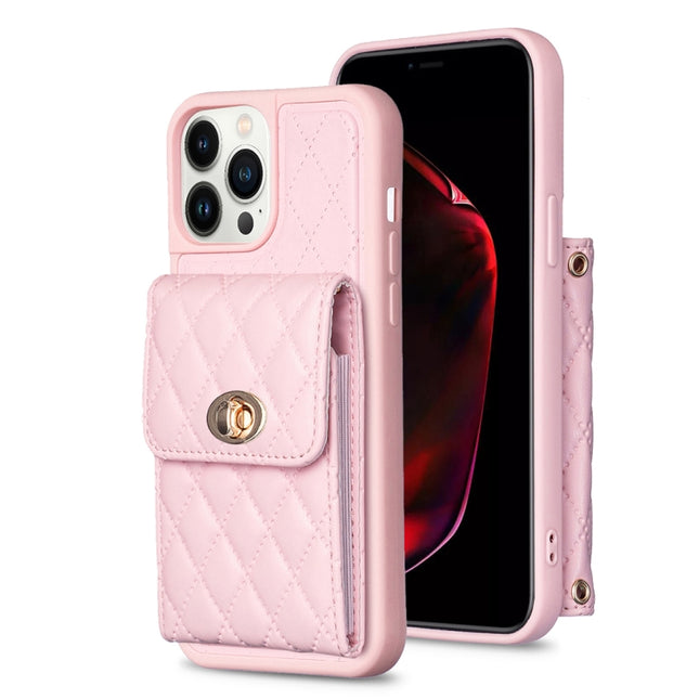 Vertical Wallet Rhombic Leather Phone Case, For iPhone 13 Pro, For iPhone 13 Pro Max, For iPhone 12 / 12 Pro, For iPhone 12 Pro Max