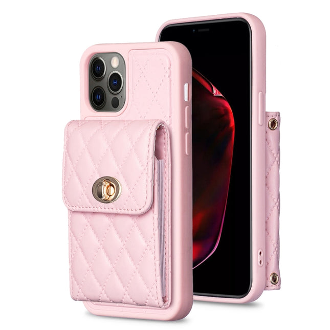 Vertical Wallet Rhombic Leather Phone Case, For iPhone 13 Pro, For iPhone 13 Pro Max, For iPhone 12 / 12 Pro, For iPhone 12 Pro Max