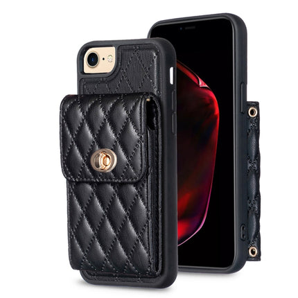 Vertical Wallet Rhombic Leather Phone Case, For iPhone XR, For iPhone XS Max, For iPhone SE 2022 / SE 2020 / 7 / 8, For iPhone 7 Plus / 8 Plus