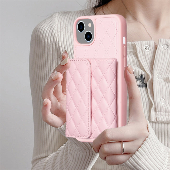 Horizontal Wallet Rhombic Leather Phone Case, For iPhone 14, For iPhone 14 Plus, For iPhone 14 Pro, For iPhone 14 Pro Max