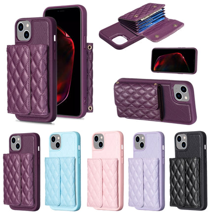 Horizontal Wallet Rhombic Leather Phone Case, For iPhone 14, For iPhone 14 Plus, For iPhone 14 Pro, For iPhone 14 Pro Max