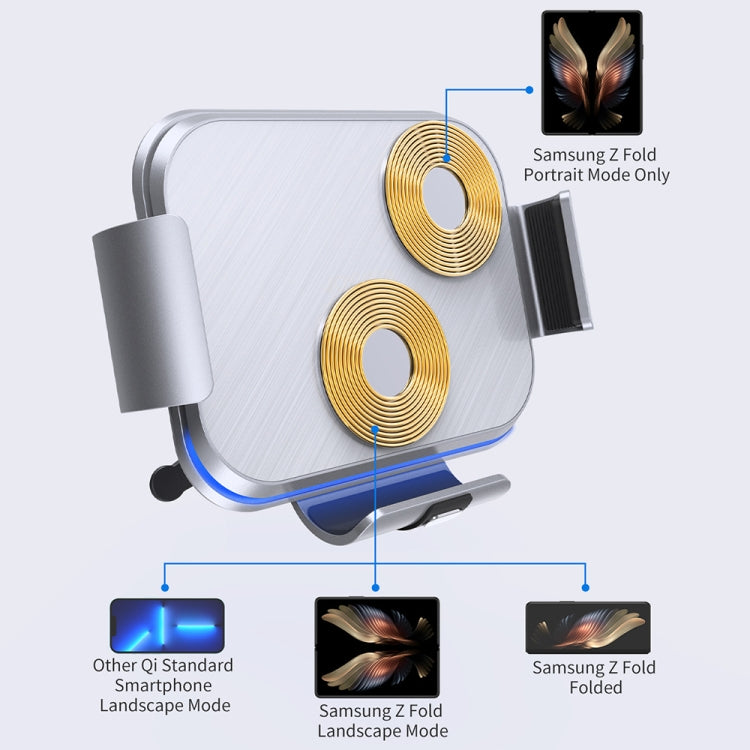 S8 Dual Coil Car Phone Holder Wireless Charger