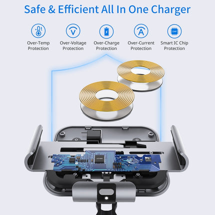 S8 Dual Coil Car Phone Holder Wireless Charger