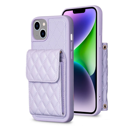 Vertical Wallet Rhombic Leather Phone Case, For iPhone 14, For iPhone 14 Plus, For iPhone 14 Pro, For iPhone 14 Pro Max