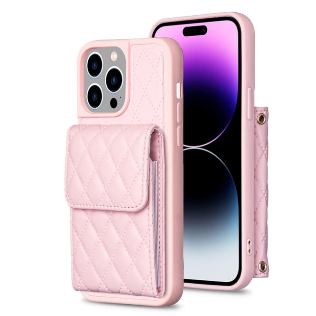 Vertical Wallet Rhombic Leather Phone Case, For iPhone 14, For iPhone 14 Plus, For iPhone 14 Pro, For iPhone 14 Pro Max