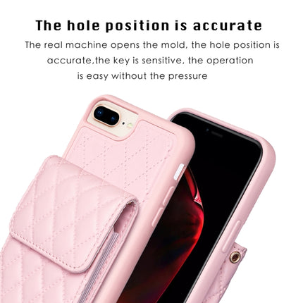 Vertical Wallet Rhombic Leather Phone Case, For iPhone 7 Plus / 8 Plus