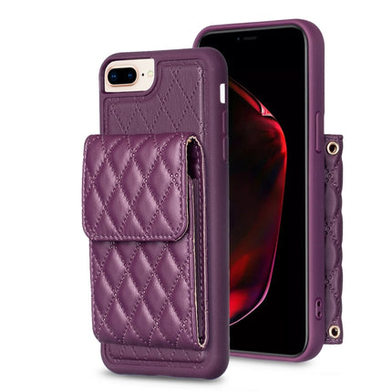 Vertical Wallet Rhombic Leather Phone Case, For iPhone 7 Plus / 8 Plus