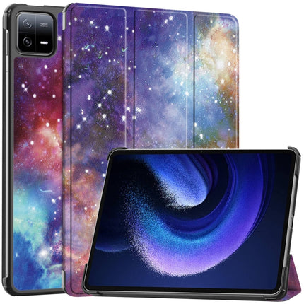 Custer Painted 3-Fold Stand Leather Smart Tablet Case, For Xiaomi Pad 6 / 6 Pro